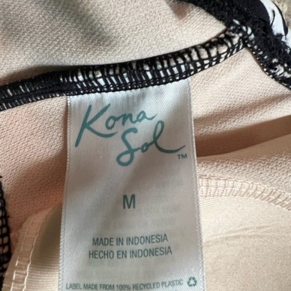 Kona Sol Bikini Top Striped Black and White - Picture 4 of 4